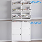 Shoe Cabinet with 6 Flip Drawers, Slim Narrow Shoe Storage Cabinet, Freestanding Shoe Organizer for Entryway, Hallway, Foyer
