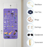 Bloss Hanging Jewelry Organizer With 90 Pockets,Earring Holder Organizer Storage For Valentine's Day Gift,Double-Sided Jewelry Holder for Earrings, Necklaces, Rings on Closet,Wall,Door(Purple)