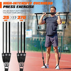 Pilates Bar Kit with Resistance Bands, Heavy Duty Pilates Equipment for Men, Training Bands with Handles for Legs, Hip, Back, Arm, Abs, Chest, Shoulders, Portable Home Gym Workout Equipment