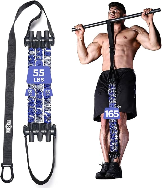 Innstar Pull Up Assistance Bands, Heavy Duty Resistance Band for Pull Up Bar, Adjustable Weight/Size with Fabric Feet/Knee Rest, 3 Bands for Pull Up Assist for Strength Training