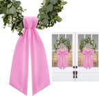2 Pcs Pink Wreath Sash for Front Door Linen Wreath Ribbon Bow for Yard Porch Garland Home Decor