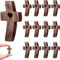 12-Pack Wooden Cross Fidget, Handmade Pocket Wood Crosses, Cross My Heart | Encouragement Gift, Relieve Anxiety for Yourself, Inspirational Easter Gift for Christian Faith, Prayer, Father Day Gifts