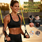 WHATAFIT Resistance Bands Set with Handles - Exercise Bands Home Gym Strength Training Equipment, Includes Door Anchor & Ankle Straps for Full Body Workout Bands, Physical Therapy - for Men and Women