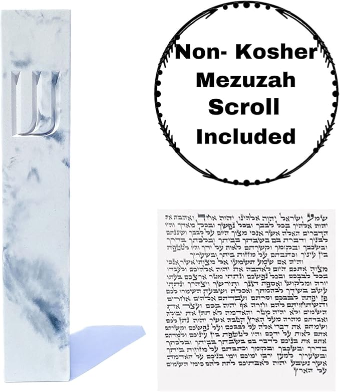 A&S Modern Stone Mezuzah Case Design, Mezuza Cover for Scroll Protection, Easy Peel and Stick Houswarming Gift and Home Blessing