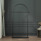Black Arched Garment Rack with Marble Base, Freestanding Metal Clothing Rack for Bedroom,Entryway or Boutique, Modern Heavy Duty Coat Rack