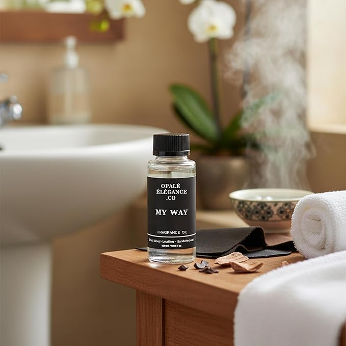 My Way 150mL Luxury Aroma Oil – Hotel Aromatherapy Diffuser Blend with Lush Sandalwood, Warm Cedar & Soft Iris – Long-Lasting Scent for Bedroom, Office & Living Spaces – Inspired by One Hotel Miami