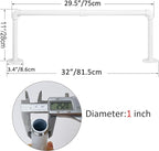 WEBI Clothing Rack Wall Mount,32" Industrial Pipe Clothes Rack for Hanging Clothes,Heavy Duty Iron Garment Rack Bar,Retail Display Clothes Rod for Closet,Laundry Room,White,2 Packs