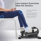 Sunny Health & Fitness Under Desk Pedal Elliptical Machine, Adjustable Resistance Leg Exerciser Home Workout While Sitting for Seniors, Optional Motorize or in Pink with SunnyFit App via Bluetooth