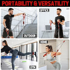 WALITO Resistance Bands Set - Exercise Bands with Handles, Door Anchor, Legs Ankle Straps, for Heavy Resistance Training, Physical Therapy, Muscle Training, Yoga, Home Workouts, Gym