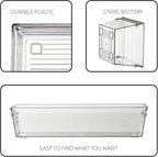 Backerysupply Clear Plastic Drawer Organizer Tray for Vanity Cabinet (6"×3"×2" Set of 8) Storage Tray for Makeup, Kitchen Jewelries and Gadgets
