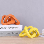 LCCCK Infinity Knot Sculpture Orange Knot Decor Object, Abstract Knick Knacks Coffee Table Modern Statue, Orange Sculpture for Home Living Room Table Ornaments and TV Stand Bookshelf Decorative
