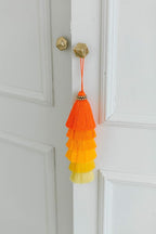 Tassellini Multi-Colored Layered Large Cotton Tassel with Hanging Loop for Furniture Décor, Home or Handbag Accessory (Red)