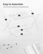 SONGMICS Luggage Rack, Bamboo Luggage Rack for Guest Room, Folding Suitcase Stand, for Hotel, Bedroom, Heavy-Duty, Holds up to 131 lb, Natural Beige URLR007N01