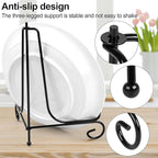 Vivinin 2 Pack Plate Stands - Metal Frame Holder & Artwork Display, 8 Inch Picture Frame Stand for Tabletop Art, Photo & Platter