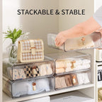 Underwear Drawer Organizer, Stackable Bra Organizer for Closet, 1 Cell Bra Storage, Sock and Underwear Organizer, Closet Organizers and Storage Drawer for Bra, Socks, Tie, Belt, Scarf