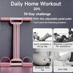 3 in 1 Adjustable Pedal Resistance Band, 8-Tube Multifunction Tension Rope, Natural Latex sit-up Trainer Resistance Band Suitable for Fat Loss and Full-Body Shaping Workout (Pink)