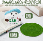 Dad Gifts for Fathers Day Birthday, Positive Golf Gifts for Men from Daughter Son”Best Dad By Par”Crochet Golf Ball Accessories, Funny Emotional Comfort Golf Gift for Daddy Birthday Fathers day