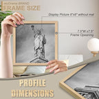 Natural Solid Wood 8x8 Picture Frame, Display 8 x 8 Inch Picture Poster Photo, Vertical & Horizontal Wall Hanging - 2 Pack/Natural/8"x8"