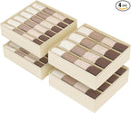 DIMJ Sock Organizer Drawer Organizer - Closet Organization and Storage, Underwear Drawer Organizer for Storing Socks, Handkerchiefs, Ties, Belts, Beige