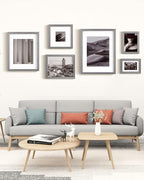Egofine 4x6 Picture Frames Set of 4, Made of Solid Wood Covered by Plexiglass 3x4.5 and 3.5x5 with Mat or 4x6 without Mat, for Table Top Display and Wall Mounting Photo Frame, Light Grey