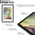 100% Solid Wood 11x17 Picture Frame Set of 3, Black Frame Display Photo 8x12 with Mat or 11 x 17 without Mat, 11by17 HQ Matte Black Frame for Wall - 3 Pack/Black/11 x17