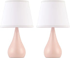 17.3'' Modern Dimmable Touch Lamps for Nightstand 2pcs, Table Lamps for Living Room, Reading Cute Lamp for Office, Bedside Lamps with Iron Base, Small Lamp for Bedroom, Pink Lamp, Bulb Included