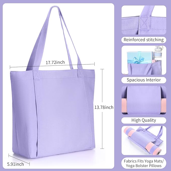 Yoga Bag Set for Women Including Yoga Mat Tote Bag, Booty Resistance Bands, Non Slip Sports Socks Silicone Ties for Pilates Travel Workout Office Home Gym