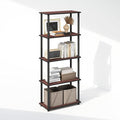 Furinno Turn-N-Tube Book Shelf, 5-Tier Bookshelf, Bookcase with Multipurpose Compact Display Rack, 11.6 x 23.6 x 57.4, for Living Room, Bedroom, Home Office, Dark Cherry/Black