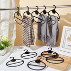 AHANDMAKER 10 Pcs Black Plastic Oval Scarf Hanger, Space Saving Scarf Holder, Tie, Belt, Headband Organizer, 5.35 Inch