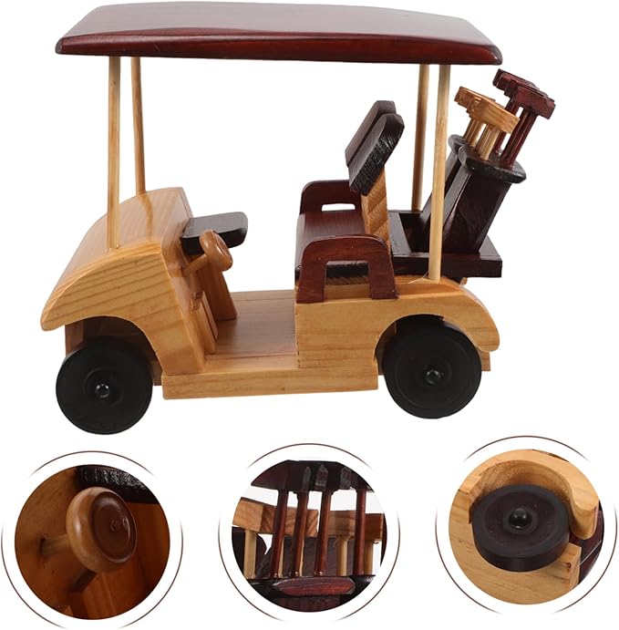 Kisangel Rustic Wooden Car Model Handmade Vintage Vehicle Ornament for Home Decor Office Desktop Antique Decoration Retro Lovers and Collectors