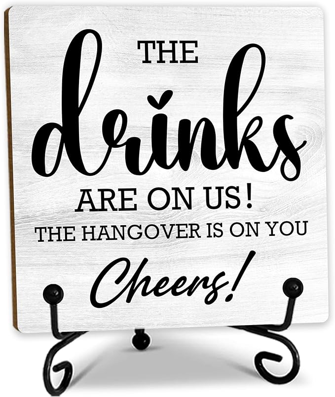 Bar Decorations for Home, Kitchen Outdoor Bar Decorations, Home Bar Decor Accessories,Man Cave Accessories Bar Signs for Home Bar Decor(5 x 5 inches).