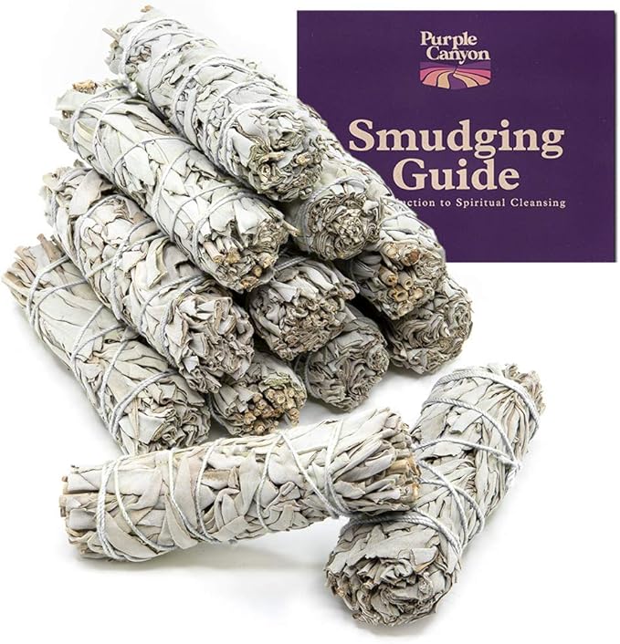 Purple Canyon Sage Smudge Kit - (12 Pack) - White Sage Smudge Sticks Incense Kit for Meditation Home Cleansing Aromatherapy and Smudge Rituals