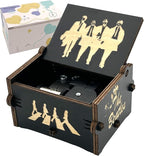 Pursuestar TheBeatles Let It Be Wind Up Music Box, Vintage Engraved Wood Mechanism Musical Gifts for Mother's Day Valentine's Day Christmas Thanksgiving