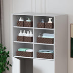 Posprica Woven Baskets, Storage Baskets for Organizing (Set of 8), Cube Baskets Bin Container Matching Storage Boxes Organizers for Pantry, Office, Shelves, Media-room