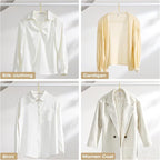 MIZGI Premium Clear Hangers with Gold Glitter (50-Pack) - Heavy-Duty Acrylic Suit Hangers with Gold Hooks - No Shoulder Bump Space Saving Clothes Hangers for Jackets, Coats, Dresses
