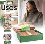ecoKiwi Cedar Blocks for Clothes Storage - 20 Pack Hang Ups - 100% Natural Aromatic Cedar Planks for Closets and Drawers - Cedar Wood Hangers Balls Chips with Sandpaper - Cedarwood Scented Freshener