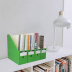 Limitliho Green Cardboard Magazine Holder (2 Pack), Magazine File Holder for Desk, Sturdy Book Bins for Classroom, Vertical File Folder Organizer, 10.6'' H×10.2'' L ×3.5''W Inch Magazine Rack