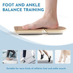 Cork Ankle Balance Board & Foot Strengthener – Extra-Wide Wooden Single Leg Stability Trainer for Arch Comfort, Mobility & Recovery – Adjustable Rocker System (Natural Cork Edition)