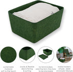 Welaxy Felt Storage Bin Deep Drawer Organizer for Makeup, Jewelry, Stationery, Closet & Bathroom, Minimalist living (Forest Green Bin, M)