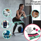 Fittest Pro by Limm Resistance Bands for Legs and Butt, Fabric Exercise Loop Bands Yoga, Pilates, Rehab, Fitness and Home Workout, Strength Bands for Booty