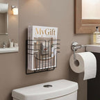 MyGift Modern Design Black Metal Wire Wall Mounted Magazine and File Folder Holder Organizer Rack