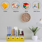 Limitliho Yellow Cardboard Magazine Holder (2 Pack), Magazine File Holder for Desk, Sturdy Book Bins for Classroom, Vertical File Folder Organizer, 10.6'' H×10.2'' L ×3.5''W Inch Magazine Rack