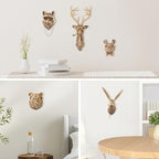 UITWMKTG Gold Animal Head Wall Decor Wall Sculpture Home Decor Statue for Living Room Office Bedroom Modern Decor for Men Women Deer
