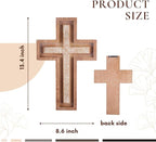 TRENDIN Wall Cross for Home Decor, Rustic Wooden Cross Wall Decor, Decorative Farmhouse Christian Religious Crucifix Art for Living Room Housewarming Gift