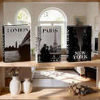 3 PCS Faux Decorative Books for Home Decor-Coffee Table Books Decor-Aesthetic Fake/Faux Books for Decoration,libros Decoration for Coffee Table, Shelf Accessories (3-Paris London Newyork kiss)