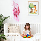 Pretty Jolly Unicorn Dream Catchers for Little Girls Bedroom Handmade Kids Dreamcatcher with Fluffy Pom Poms Feathers&Beads,Nursery Wall Decor for Toddler Girls Room,Children Birthday Gift(Pink)