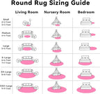 OLANLY Hot Pink Round Rugs for Bedroom - Machine Washable, 6 ft Circle Area Rugs for Living Room, Soft and Fluffy Shaggy Carpet for Teen Girls and Boys, Nursery Rooms, Dorms, Home Decor Aesthetic