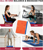 HAPBEAR Exercise Balance Pad - 15"x12" Non-Slip Textured Foam Balance Pad with 2-in-1 Stability & Massage - 2.2" Thick TPE Layer with Soft Cushioning + EVA Massage Layer for Physical Therapy, Core Training & Massage