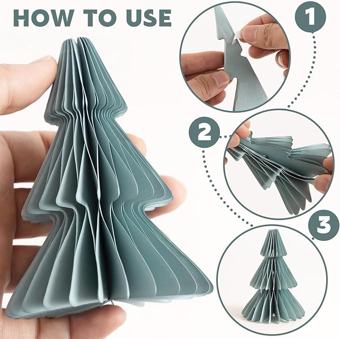 EASY JOY Christmas Party Decorations - 8 PCS Hanging Honeycomb Paper Ornaments Vintage Christmas Tree Decorations Paper Honeycomb Decor for Xmas, New Years Party, Ceilings, Home Decor