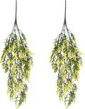 2 Pcs Artificial Lavender Teardrop Rattan, Spring Summer Front Door Hanging Floral Swags for Wall Basket Filler, Garden Home Easter Decoration-28.7in(Yellow)